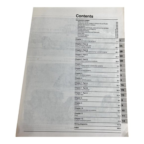 Haynes Dodge 50-D-50 Pick Up Truck & Raider Repair Manual 1979-1993 Arrow - Picture 5 of 8